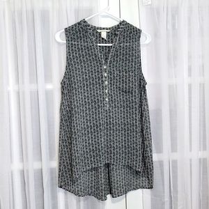 H&M sleeveless sheer hi-lo top